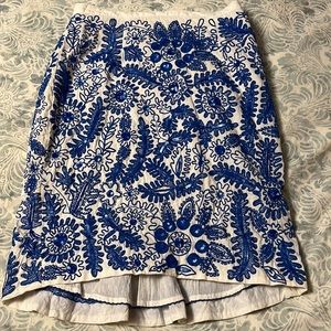 Moulinette Soeurs Anthropologie embroidered pencil skirt